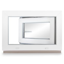 Kellerfenster Kunststoff weiß Dreh-Kipp 105x40 cm(BxH) DIN Links 2 -fach Glas Dichtung Grau