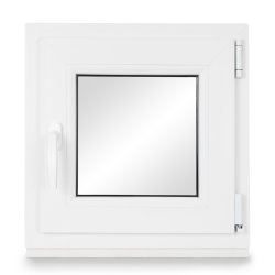 Kellerfenster PVC Dreh-Kipp 50x50 cm (BxH) 2-fach Glas DIN Rechts Dichtung schwarz