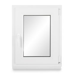 Kellerfenster PVC Dreh-Kipp 50x55 cm (BxH) 2-fach Glas DIN Rechts Dichtung schwarz