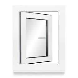 Kellerfenster PVC Dreh-Kipp 50x55 cm (BxH) 2-fach Glas DIN Rechts Dichtung schwarz
