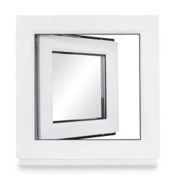 Kellerfenster PVC Dreh-Kipp 55x55 cm (BxH) 2-fach Glas DIN Rechts Dichtung schwarz