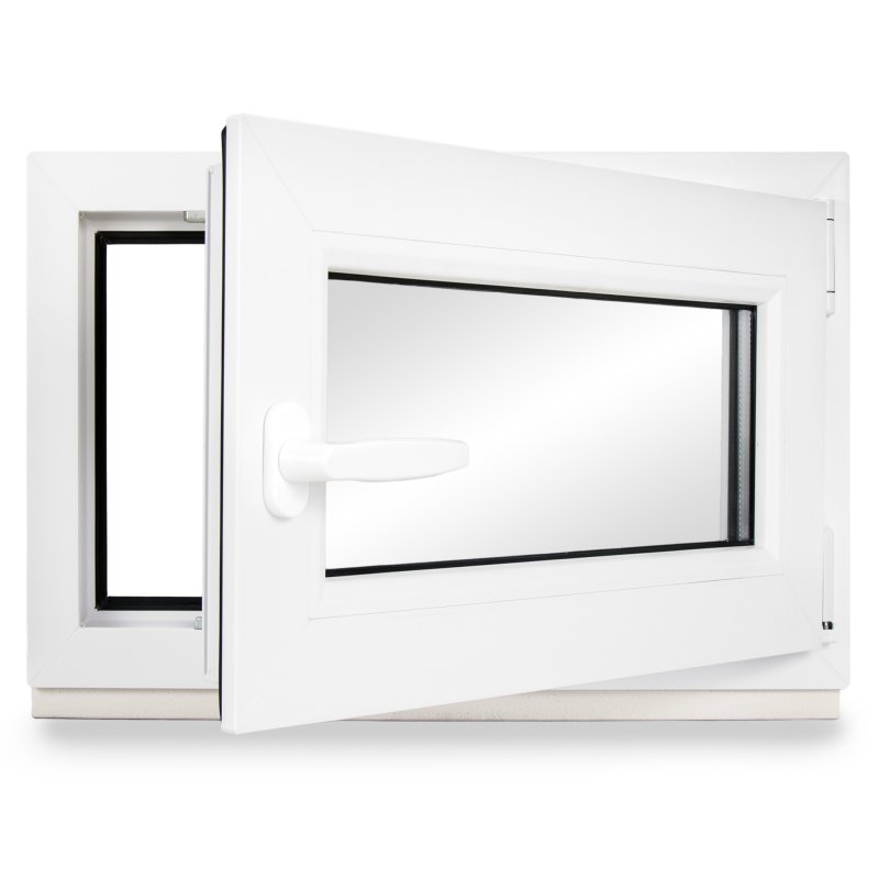Kunststoff Kellerfenster Dreh-Kipp 2-fach Verglasung 100x80cm 1000mmx 800mm Weiß 