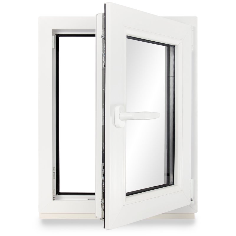Fenster 500x800mm Kunststoff PVC Dreh Kipp Links Rechts 1-flg Kellerfenster weiß 