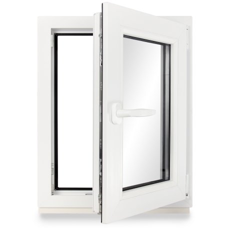 Fenster Kellerfenster 3-fach-Verglasung weiß LAGERWARE Kunststoff BxH: 60x70 cm 60mm Profil verschiedene Maße DIN rechts