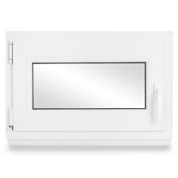 Kellerfenster PVC Dreh-Kipp 55x40 cm (BxH) 2-fach Glas DIN Links Dichtung schwarz