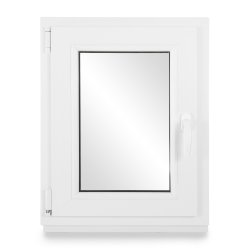 Kellerfenster PVC Dreh-Kipp 80x115 cm (BxH) 2-fach Glas DIN Links Dichtung schwarz