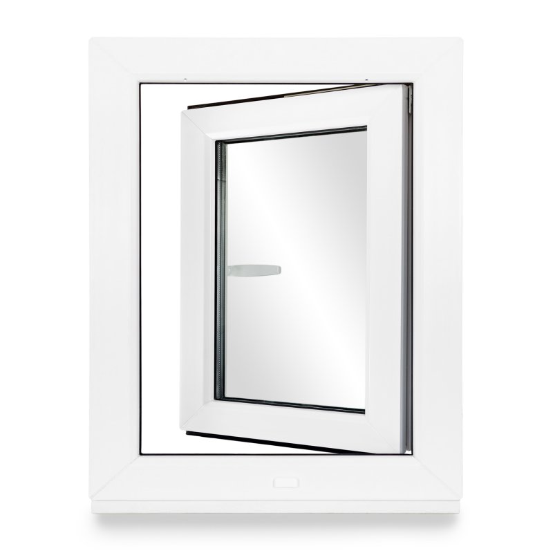 Fenster weiß BxH: 60X75 cm Lagerware Kunststoff Wunschmaße ohne Aufpreis 2-Fach Verglasung DIN Links Kellerfenster