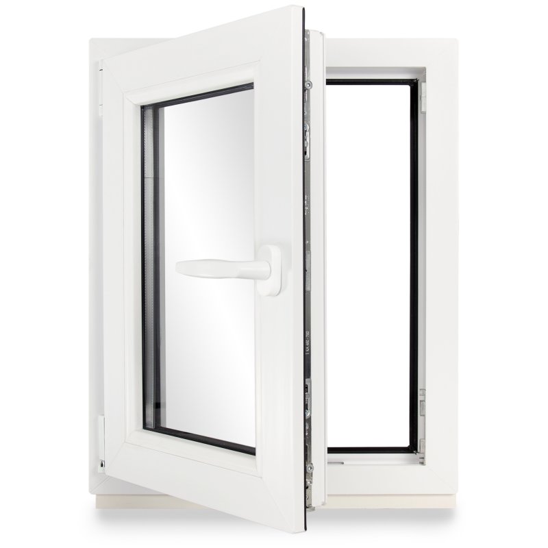 DIN links Kellerfenster weiß Fenster Kunststoff schneller Versand Milchglas 2-fach-Verglasung 90x80 cm verschiedene Maße 60mm Profil