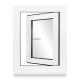 Kellerfenster PVC Dreh-Kipp 70x110 cm (BxH) 3-fach Glas DIN Links Dichtung schwarz