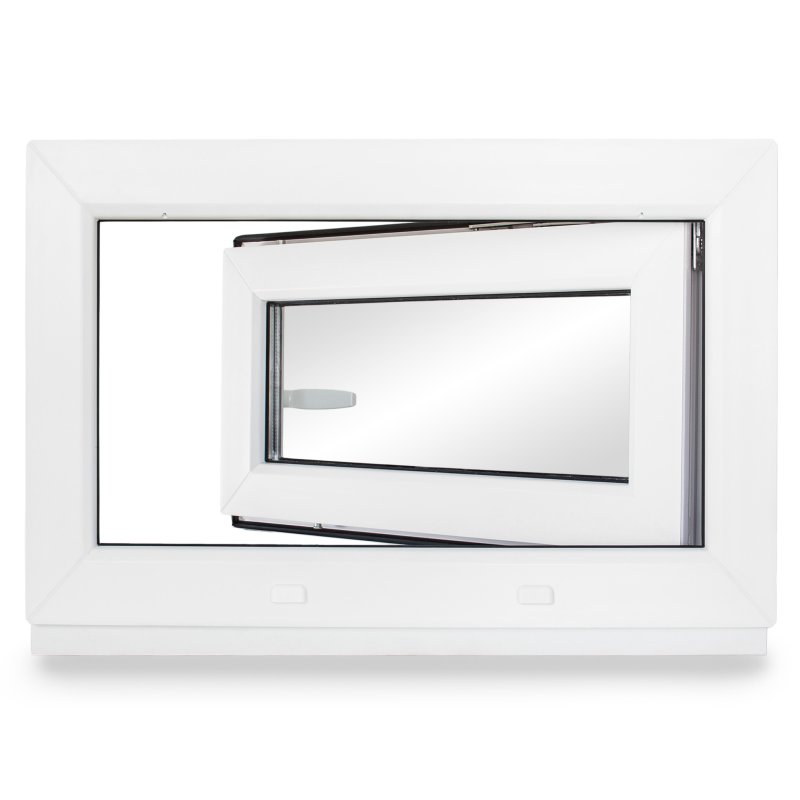 Kellerfenster Fenster Kippfenster 2 fach 880x380 mm Satinato Premium 