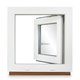 Kellerfenster PVC Dreh-Kipp 50x50 cm (BxH) 2-fach Glas DIN Links Dichtung grau