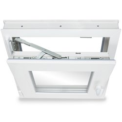 Kellerfenster PVC Dreh-Kipp 60x65 cm (BxH) 2-fach Glas DIN Links Dichtung grau