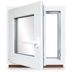 Kellerfenster PVC Dreh-Kipp 60x80 cm (BxH) 2-fach Glas DIN Links Dichtung grau