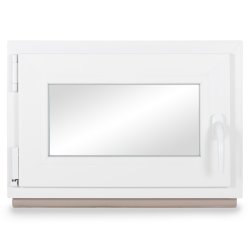 Kellerfenster PVC Dreh-Kipp 65x45 cm (BxH) 2-fach Glas DIN Links Dichtung grau
