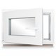 Kellerfenster PVC Dreh-Kipp 65x45 cm (BxH) 2-fach Glas DIN Links Dichtung grau