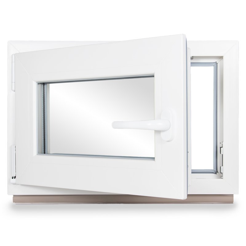 weiß 2 fach Verglasung ALLE GRÖßEN Dreh-Kipp - Fenster BxH:65x60 cm DIN Links Kunststoff Premium Kellerfenster PVC