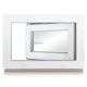 Kellerfenster Kunststoff weiß Dreh-Kipp 80x55 cm(BxH) DIN Rechts 2 -fach Glas Dichtung Grau