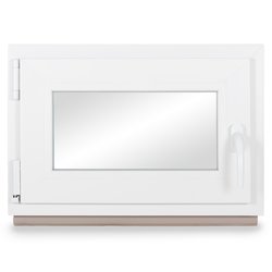 Kellerfenster PVC Dreh-Kipp 90x50 cm (BxH) 2-fach Glas DIN Links Dichtung grau