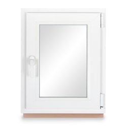 Kellerfenster PVC Dreh-Kipp 50x75 cm (BxH) 3-fach Glas DIN Rechts Dichtung grau