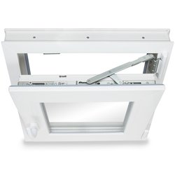 Kellerfenster PVC Dreh-Kipp 60x80 cm (BxH) 3-fach Glas DIN Rechts Dichtung grau