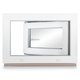 Kellerfenster PVC Dreh-Kipp 65x55 cm (BxH) 3-fach Glas DIN Links Dichtung grau