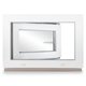 Kellerfenster PVC Dreh-Kipp 90x60 cm (BxH) 3-fach Glas DIN Rechts Dichtung grau