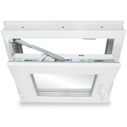 Kellerfenster PVC Dreh-Kipp 95x55 cm (BxH) 3-fach Glas DIN Links Dichtung grau