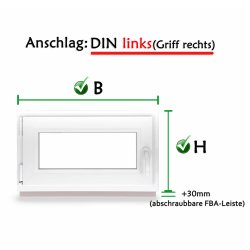 Fenster Kunststoff Dreh-Kipp graue Glasdichtungen Breiten ab 50 - 120 cm Bestellung