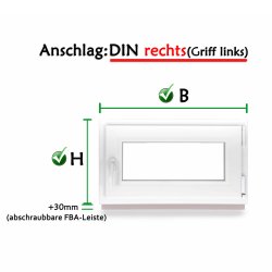 Fenster Kunststoff Dreh-Kipp graue Glasdichtungen Breiten ab 50 - 120 cm Bestellung