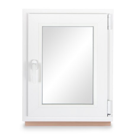 Kellerfenster Kunststoff weiß 50x75 (BxH) Dreh-Kipp  Rechts 3-fach verglast Dichtung Grau