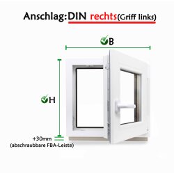 Fenster Kunststoff Dreh-Kipp schwarze Glasdichtungen Breiten ab 40 -120 cm Bestellung
