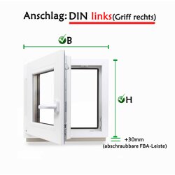 Fenster Kunststoff Dreh-Kipp schwarze Glasdichtungen Breiten ab 40 -120 cm Bestellung