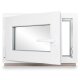 Kellerfenster Kunststoff weiß 110x80 (BxH) Dreh-Kipp  Links 2-fach verglast Dichtung Grau