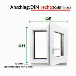 Kunststofffenster Anthrazit für Keller Garage Nebenraum Dreh-Kipp Funktion 2 fach verglast