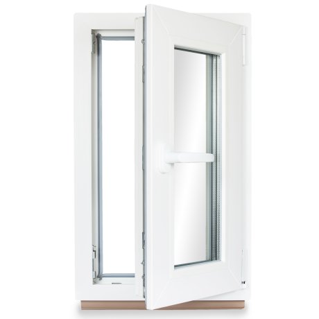 Premium Fenster 2 Fach BxH 830x1400 mm Satinato Dreh-Kipp Weiß 