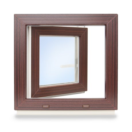 Kellerfenster Farbe Mahagoni Dreh-Kipp 2 fach verglast 60x80 cm / 600x800 mm DIN Links