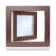 Kellerfenster Farbe Mahagoni Dreh-Kipp 3 fach verglast 55x95 cm / 550x950 mm DIN Rechts