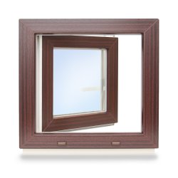 Kellerfenster Farbe Mahagoni Dreh-Kipp 3 fach verglast 80x50 cm / 800x500 mm DIN Rechts