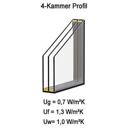 Fenster Kunststoff Festverglasung schwarze Glasdichtungen Breiten ab 40 bis 120 cm Bestellung