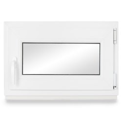 Kellerfenster Kunststoff weiß Dreh-Kipp sofort lieferbar  60 mm / schwarz Rechts 3-fach 75x40