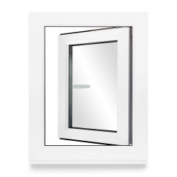 Kellerfenster Kunststoff weiß Dreh-Kipp sofort lieferbar  60 mm / schwarz Links 3-fach 70x100