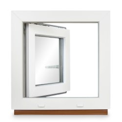 Kellerfenster PVC Dreh-Kipp 100x100 cm (BxH) 2-fach Glas DIN Rechts Dichtung grau
