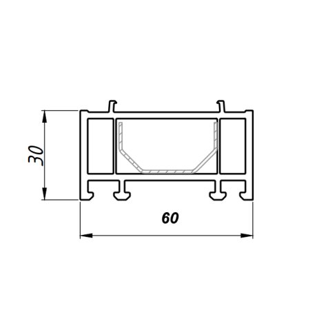Verbreiterungsprofil 3CM für Profill LWS4 (Dichtung Grau)
