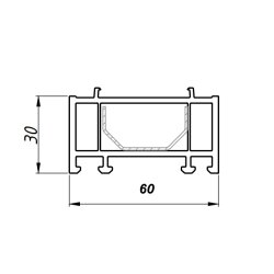 Verbreiterungsprofil 3CM für Profill LWS4 (Dichtung...