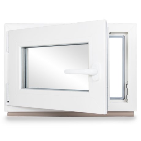 Kellerfenster Kunststoff weiß Dreh-Kipp 115x50 cm(BxH) DIN Rechts 2 -fach Glas Dichtung Grau