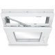 Kellerfenster Kunststoff weiß Dreh-Kipp 55x65 cm(BxH) DIN Rechts 3 -fach Glas Dichtung Grau