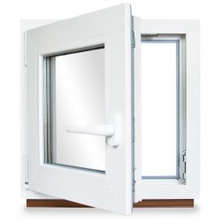 Kellerfenster Kunststoff weiß Dreh-Kipp 90x105 cm(BxH) DIN Rechts 3 -fach Glas Dichtung Grau