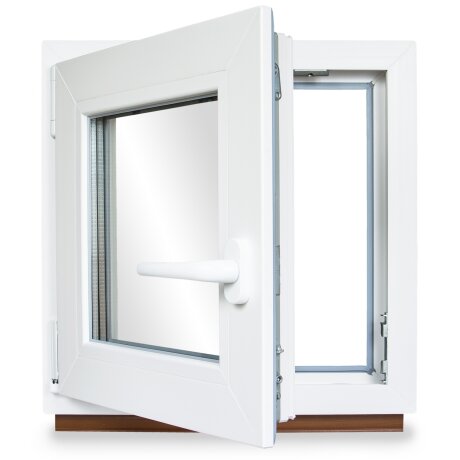 Kellerfenster Kunststoff weiß Dreh-Kipp 95x100 cm(BxH) DIN Rechts 3 -fach Glas Dichtung Grau