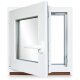 Kellerfenster Kunststoff weiß Dreh-Kipp 95x100 cm(BxH) DIN Rechts 3 -fach Glas Dichtung Grau
