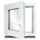 Kellerfenster Kunststoff weiß Dreh-Kipp 85x90 cm(BxH) DIN Links 3 -fach Glas Dichtung Grau